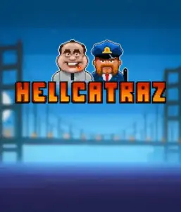 Explore the thrilling world of the Hellcatraz game by Relax Gaming, showcasing a comic-style prisoner and a guard with the infamous Alcatraz prison and San Francisco skyline in the background. This graphic captures the fun and humor of an Alcatraz-inspired game, ideal for those who enjoy playful themes, offering a captivating escape. 